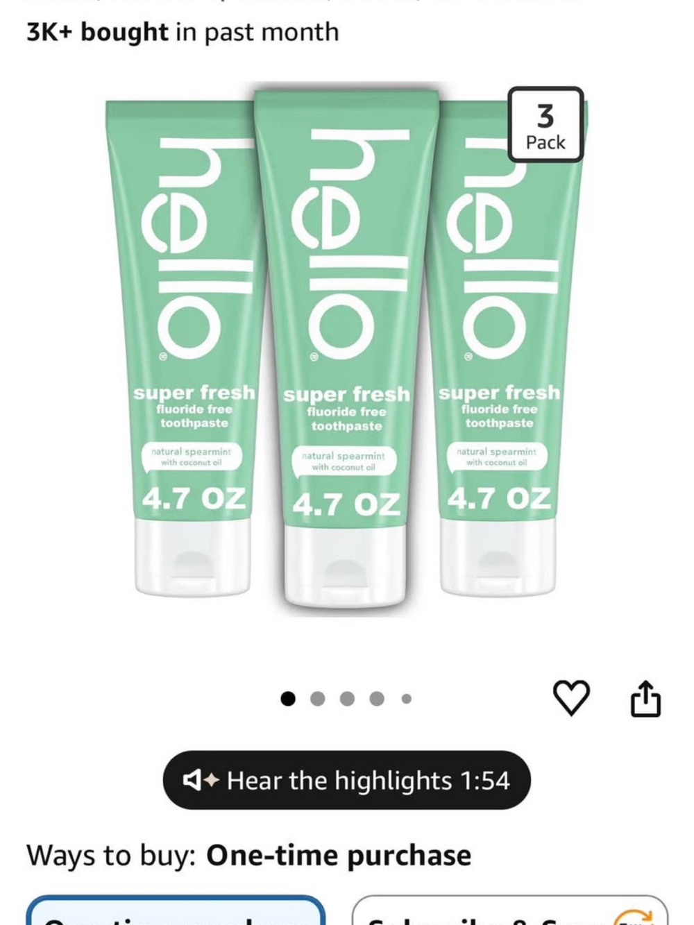 HELLO FLUORIDE FREE TOOTHPASTE - NEW